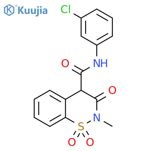 N-(3-chlorophenyl)-2-methyl-1,1,3-trioxo-4H-1$l^{6},2-benzothiazine-4-carboxamide structure