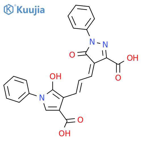 1H-Pyrazole-3-carboxylicacid,4-[3-(3-carboxy-1,5-dihydro-5-oxo-1-phenyl-4H-pyrazol-4-ylidene)-1-propen-1-yl]-5-hydroxy-1-phenyl- structure