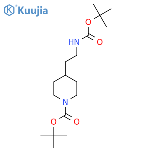 tert-Butyl 4-(2-{[(tert-butoxy)carbonyl]amino}ethyl)piperidine-1-carboxylate structure