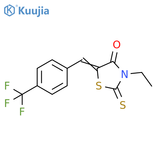 (5Z)-3-ethyl-2-sulfanylidene-5-{4-(trifluoromethyl)phenylmethylidene}-1,3-thiazolidin-4-one structure