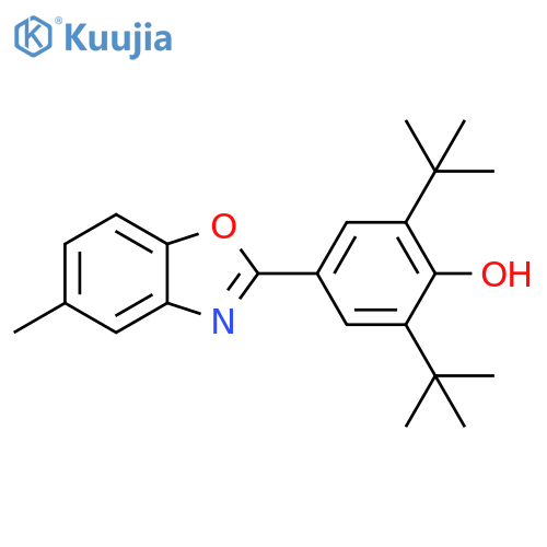 Phenol, 2,6-bis(1,1-dimethylethyl)-4-(5-methyl-2-benzoxazolyl)- structure