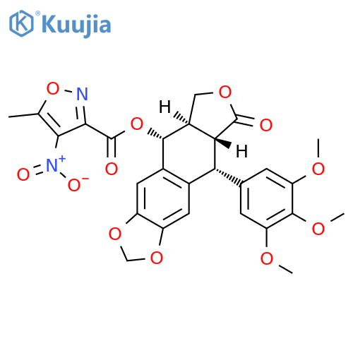 3-Isoxazolecarboxylic acid, 5-methyl-4-nitro-, (5R,5aR,8aR,9R)-5,5a,6,8,8a,9-hexahydro-8-oxo-9-(3,4,5-trimethoxyphenyl)furo[3′,4′:6,7]naphtho[2,3-d]-1,3-dioxol-5-yl ester structure