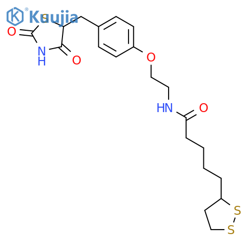 1,2-Dithiolane-3-pentanamide,N-[2-[4-[(2,4-dioxo-5-thiazolidinyl)methyl]phenoxy]ethyl]- structure