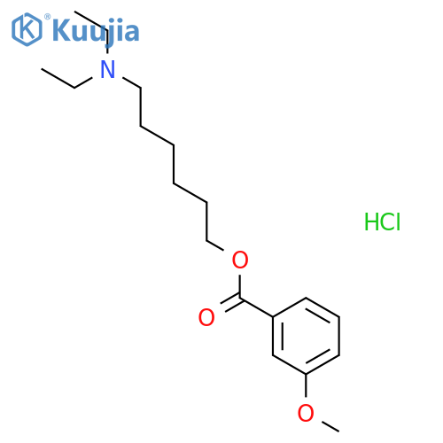 Benzoic acid,3-methoxy-, 6-(diethylamino)hexyl ester, hydrochloride (1:1) structure