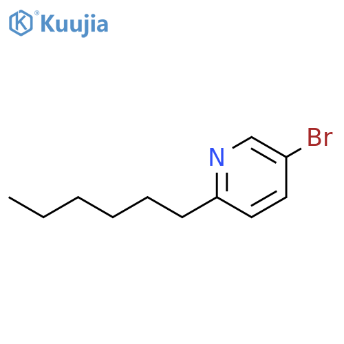 Pyridine, 5-bromo-2-hexyl- structure