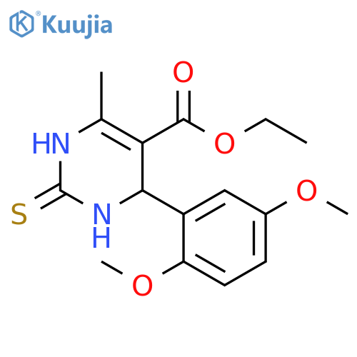 ethyl 4-(2,5-dimethoxyphenyl)-6-methyl-2-sulfanylidene-3,4-dihydro-1H-pyrimidine-5-carboxylate structure