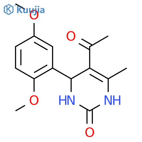 5-Acetyl-4-(2,5-dimethoxy-phenyl)-6-methyl-3,4-dihydro-1H-pyrimidin-2-one structure
