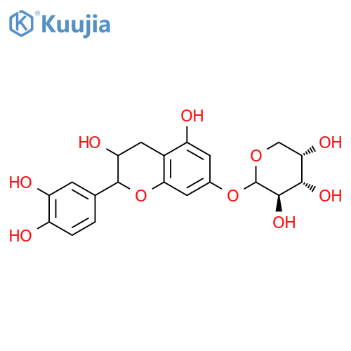 2-(3,4-Dihydroxyphenyl)-3,4-dihydro-3,5-dihydroxy-2H-1-benzopyran-7-yl L-arabinopyranoside structure