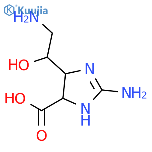 1H-Imidazole-5-carboxylicacid, 2-amino-4-[(1R)-2-amino-1-hydroxyethyl]-4,5-dihydro-, (4S,5S)- structure