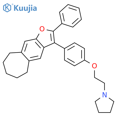Pyrrolidine,1-[2-[4-(6,7,8,9-tetrahydro-2-phenyl-5H-cyclohepta[4,5]benzo[1,2-b]furan-3-yl)phenoxy]ethyl]- structure