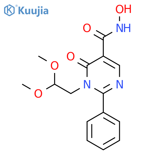 5-Pyrimidinecarboxamide, 1-(2,2-dimethoxyethyl)-1,6-dihydro-N-hydroxy-6-oxo-2-phenyl- structure