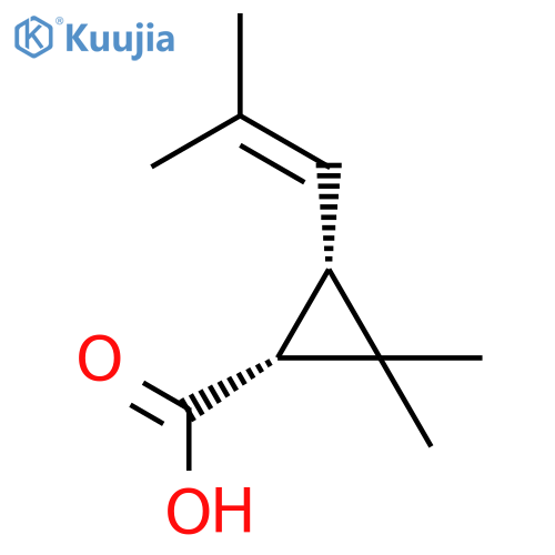 Cyclopropanecarboxylicacid, 2,2-dimethyl-3-(2-methyl-1-propen-1-yl)-, (1R,3S)-rel- structure