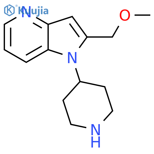 1H-Pyrrolo[3,2-b]pyridine, 2-(methoxymethyl)-1-(4-piperidinyl)- structure