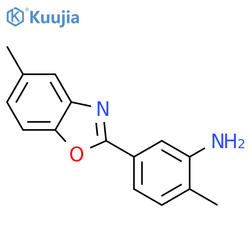 2-Methyl-5-(5-methyl-1,3-benzoxazol-2-yl)aniline structure