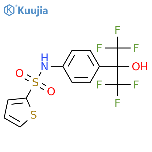 N-[4-(1,1,1,3,3,3-Hexafluoro-2-hydroxypropan-2-yl)phenyl]thiophene-2-sulfonamide structure