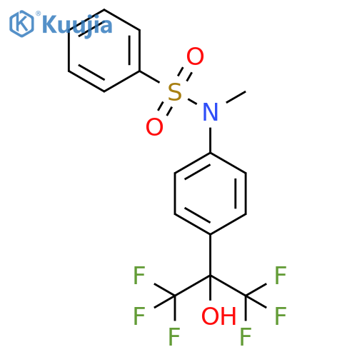 N-Methyl-N-[4-[2,2,2-trifluoro-1-hydroxy-1-(trifluoromethyl)ethyl]phenyl]benzenesulfonamide structure