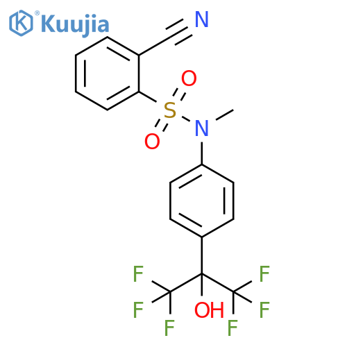Benzenesulfonamide,2-cyano-N-methyl-N-[4-[2,2,2-trifluoro-1-hydroxy-1-(trifluoromethyl)ethyl]phenyl]- structure