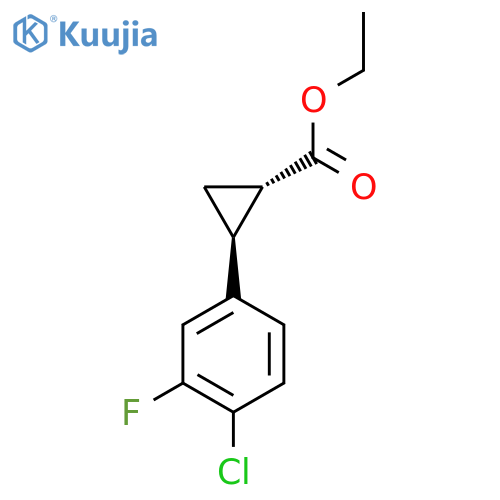 Ethyl trans-2-(4-chloro-3-fluoro-phenyl)cyclopropanecarboxylate structure