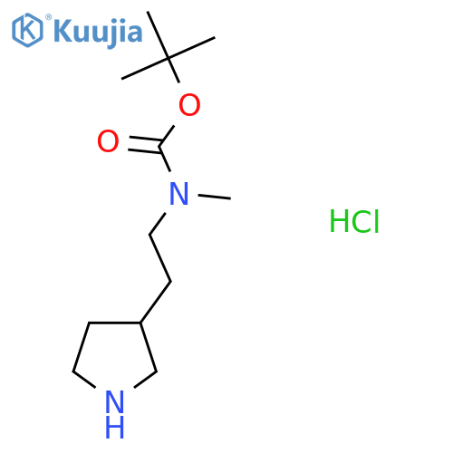 tert-butyl N-methyl-N-(2-pyrrolidin-3-ylethyl)carbamate;hydrochloride structure