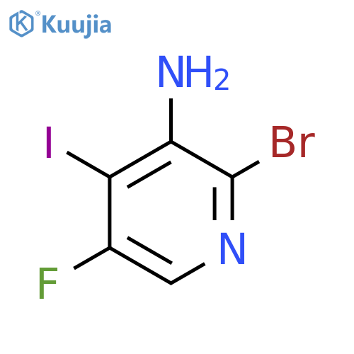 2-Bromo-5-fluoro-4-iodo-pyridin-3-amine structure