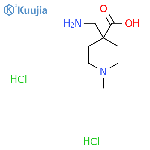 4-(Aminomethyl)-1-methyl-piperidine-4-carboxylic acid;dihydrochloride structure