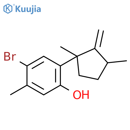 Phenol,4-bromo-2-[(1R,3S)-1,3-dimethyl-2-methylenecyclopentyl]-5-methyl- structure