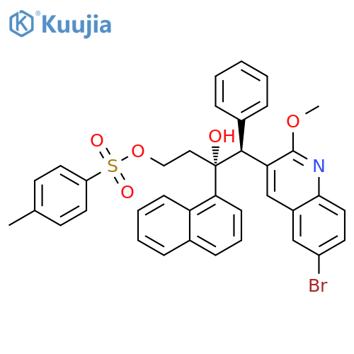 1,3-Butanediol, 4-(6-bromo-2-methoxy-3-quinolinyl)-3-(1-naphthalenyl)-4-phenyl-, 1-(4-methylbenzenesulfonate), (3R,4S)- structure