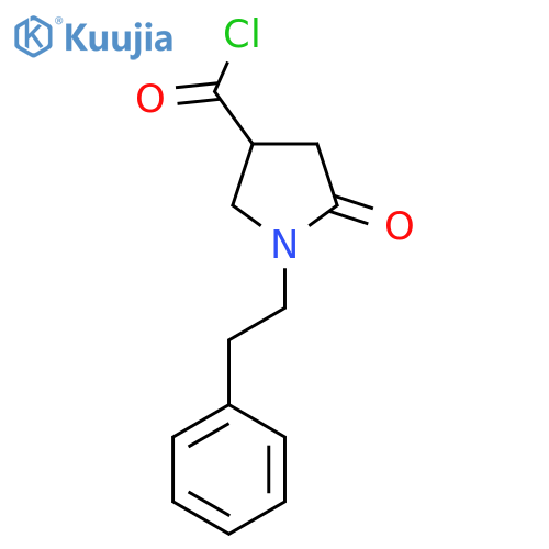 5-Oxo-1-(2-phenylethyl)pyrrolidine-3-carbonyl chloride structure