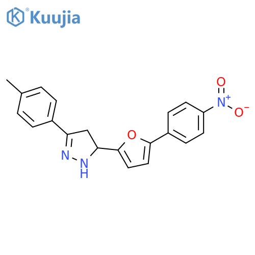 1H-Pyrazole,4,5-dihydro-3-(4-methylphenyl)-5-[5-(4-nitrophenyl)-2-furanyl]- structure