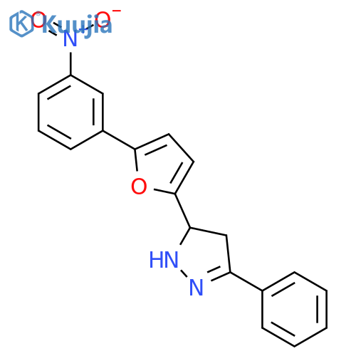 1H-Pyrazole, 4,5-dihydro-5-[5-(3-nitrophenyl)-2-furanyl]-3-phenyl- structure