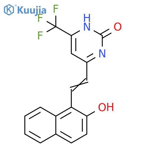 2(1H)-Pyrimidinone,4-[2-(2-hydroxy-1-naphthalenyl)ethenyl]-6-(trifluoromethyl)- structure