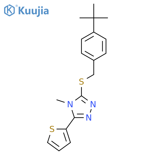 3-{[4-(Tert-butyl)phenyl]methylthio}-4-methyl-5-(2-thienyl)-1,2,4-triazole structure