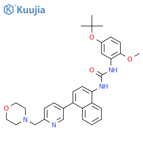 Urea,N-[5-(1,1-dimethylethoxy)-2-methoxyphenyl]-N'-[4-[6-(4-morpholinylmethyl)-3-pyridinyl]-1-naphthalenyl]- structure