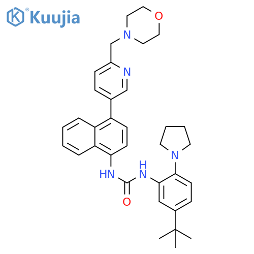 Urea,N-[5-(1,1-dimethylethyl)-2-(1-pyrrolidinyl)phenyl]-N'-[4-[6-(4-morpholinylmethyl)-3-pyridinyl]-1-naphthalenyl]- structure