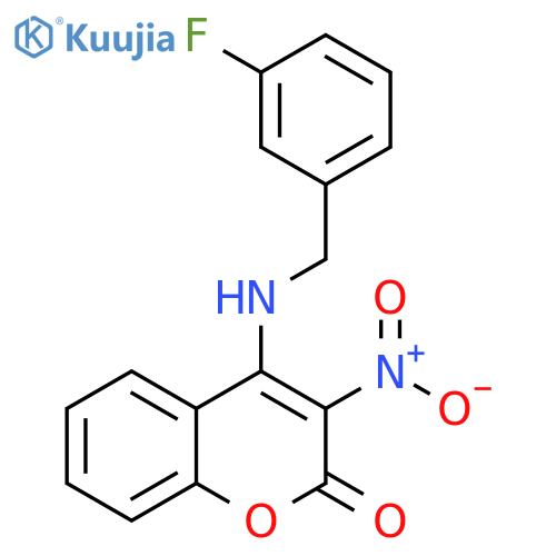 4-(3-Fluorobenzyl)amino-3-nitro-2H-chromen-2-one structure