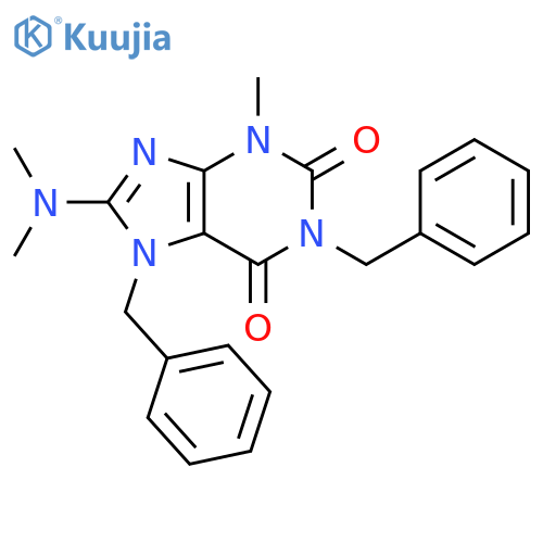 1,7-dibenzyl-8-(dimethylamino)-3-methyl-2,3,6,7-tetrahydro-1H-purine-2,6-dione structure