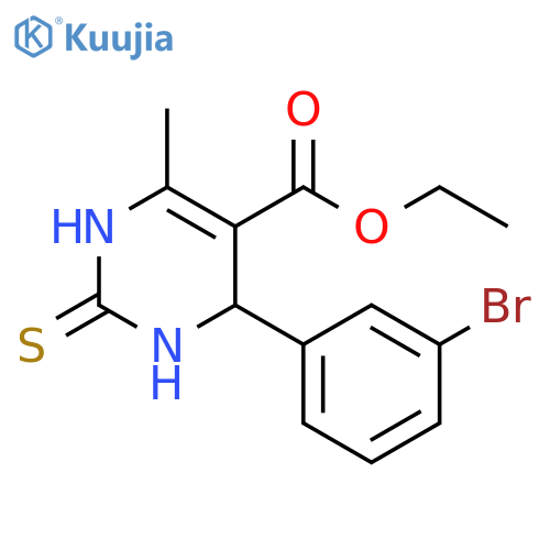 ethyl 4-(3-bromophenyl)-6-methyl-2-sulfanylidene-1,2,3,4-tetrahydropyrimidine-5-carboxylate structure