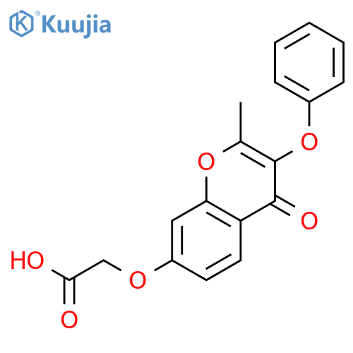 2-(2-methyl-4-oxo-3-phenoxy-4H-chromen-7-yl)oxyacetic acid structure