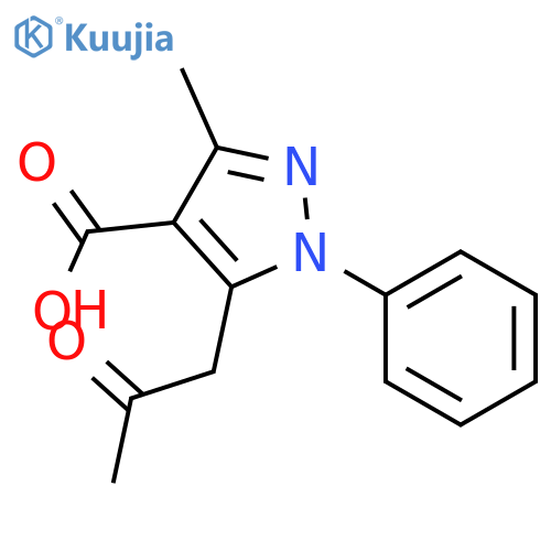 1H-Pyrazole-4-carboxylicacid, 3-methyl-5-(2-oxopropyl)-1-phenyl- structure