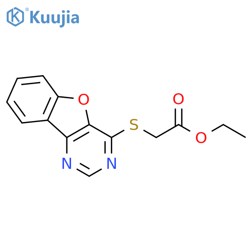 ethyl 2-{8-oxa-3,5-diazatricyclo7.4.0.0^{2,7}trideca-1(9),2(7),3,5,10,12-hexaen-6-ylsulfanyl}acetate structure
