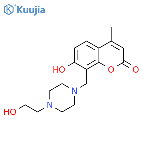 7-hydroxy-8-{[4-(2-hydroxyethyl)piperazin-1-yl]methyl}-4-methyl-2H-chromen-2-one structure