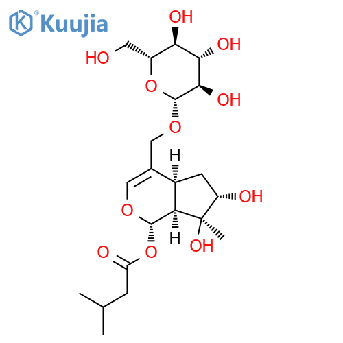 b-D-Glucopyranoside,[1,4a,5,6,7,7a-hexahydro-6,7-dihydroxy-7-methyl-1-(3-methyl-1-oxobutoxy)cyclopenta[c]pyran-4-yl]methyl,(1S,4aS,6S,7S,7aS)- (9CI) structure