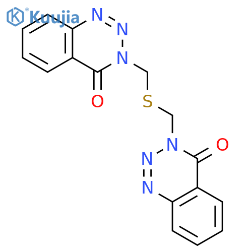 3,3'-(sulfanediyldimethanediyl)bis(1,2,3-benzotriazin-4(3H)-one) structure