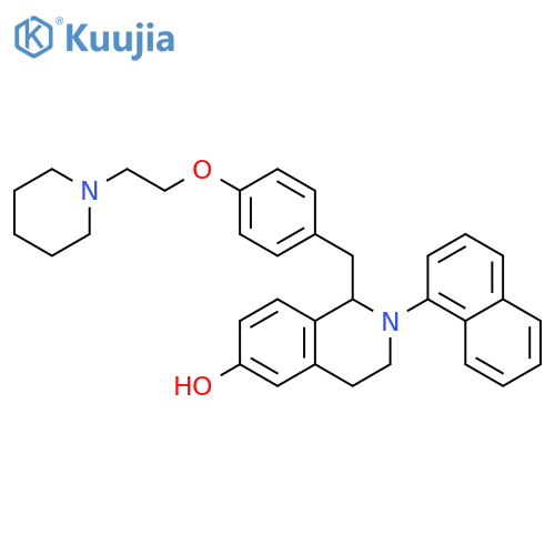 6-Isoquinolinol,1,2,3,4-tetrahydro-2-(1-naphthalenyl)-1-[[4-[2-(1-piperidinyl)ethoxy]phenyl]methyl]- structure