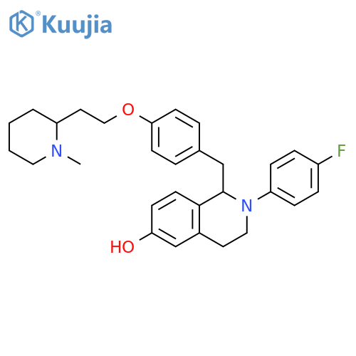 6-Isoquinolinol,2-(4-fluorophenyl)-1,2,3,4-tetrahydro-1-[[4-[2-(1-methyl-2-piperidinyl)ethoxy]phenyl]methyl]- structure