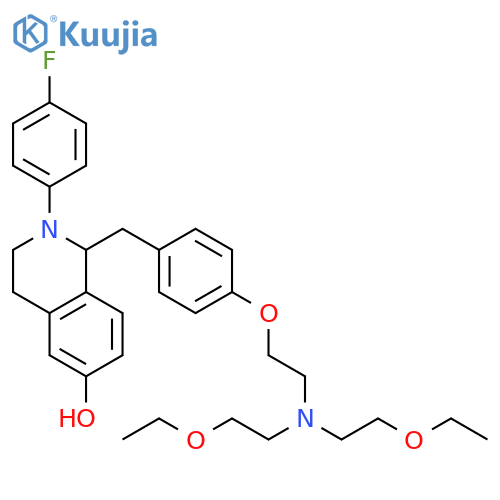 6-Isoquinolinol,1-[[4-[2-[bis(2-ethoxyethyl)amino]ethoxy]phenyl]methyl]-2-(4-fluorophenyl)-1,2,3,4-tetrahydro- structure