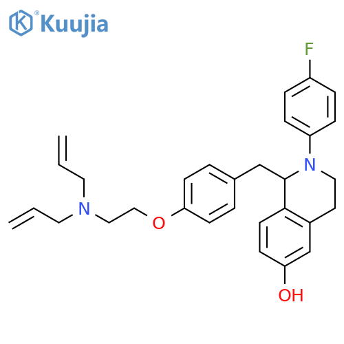 6-Isoquinolinol,1-[[4-[2-(di-2-propenylamino)ethoxy]phenyl]methyl]-2-(4-fluorophenyl)-1,2,3,4-tetrahydro- structure
