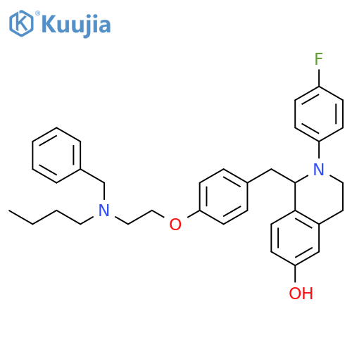 6-Isoquinolinol,1-[[4-[2-[butyl(phenylmethyl)amino]ethoxy]phenyl]methyl]-2-(4-fluorophenyl)-1,2,3,4-tetrahydro- structure