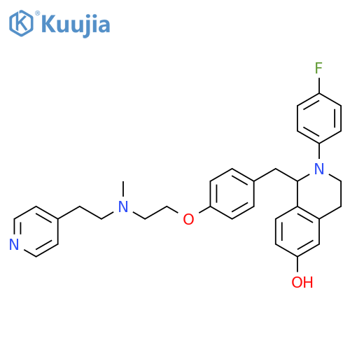 6-Isoquinolinol,2-(4-fluorophenyl)-1,2,3,4-tetrahydro-1-[[4-[2-[methyl[2-(4-pyridinyl)ethyl]amino]ethoxy]phenyl]methyl]- structure