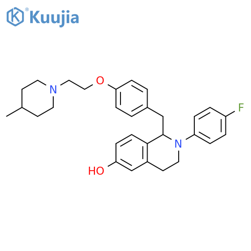 6-Isoquinolinol,2-(4-fluorophenyl)-1,2,3,4-tetrahydro-1-[[4-[2-(4-methyl-1-piperidinyl)ethoxy]phenyl]methyl]- structure